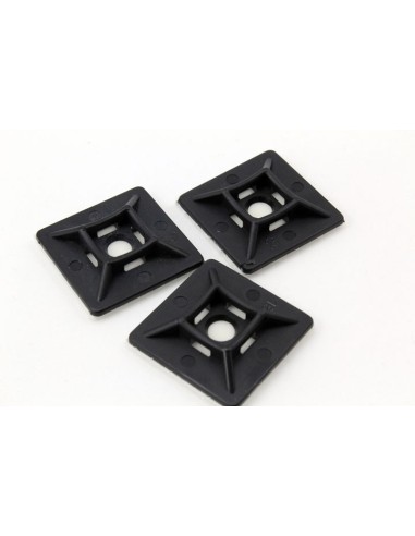 100 BASES ADHESIVAS NEGRAS 19X19mm