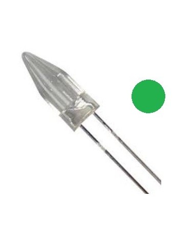 LED VERDE 5mm 100º ROCKET 2.2V
