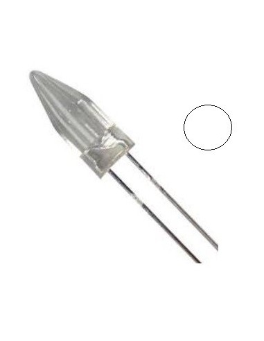 LED 5mm BLANCO FRIO ROCKET TRANSPARENTE