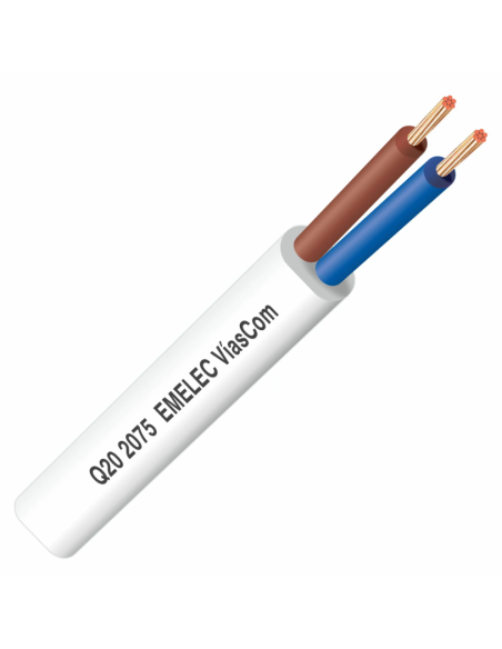 CABLE CORRIENTE PLANO 2X0.75mm² BLANCO