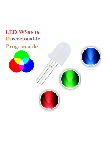 LED NEOPIXEL WS2812 RGB 8mm PROGRAMABLE DIFUSO