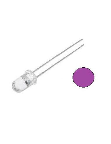 LED 5MM VIOLETA LAVANDA TRANSPARENTE
