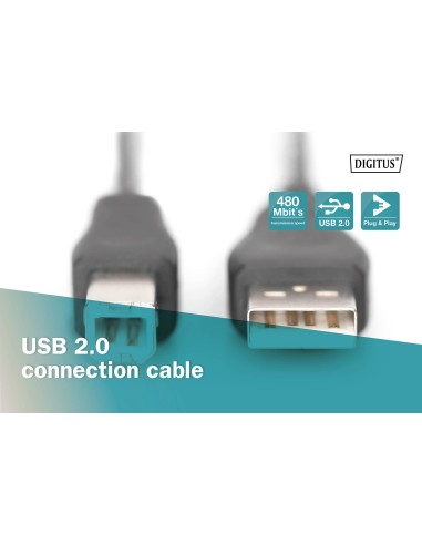 Cable 3mts USB 2.0 tipo A - tipo B Negro