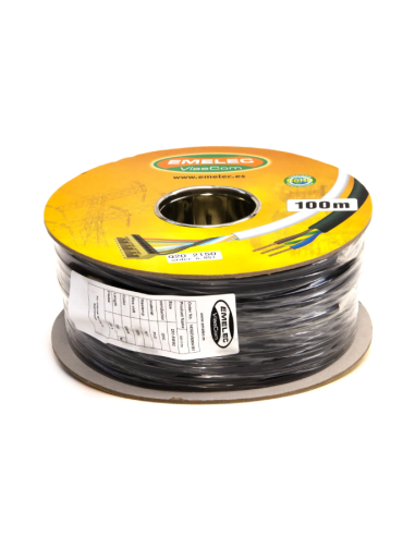100 METROS CABLE 2X1.5mm² NEGRO