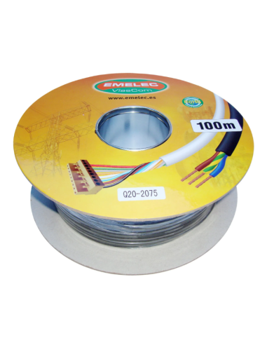 100MTS CABLE CORRIENTE 2X0.75mm² NEGRO