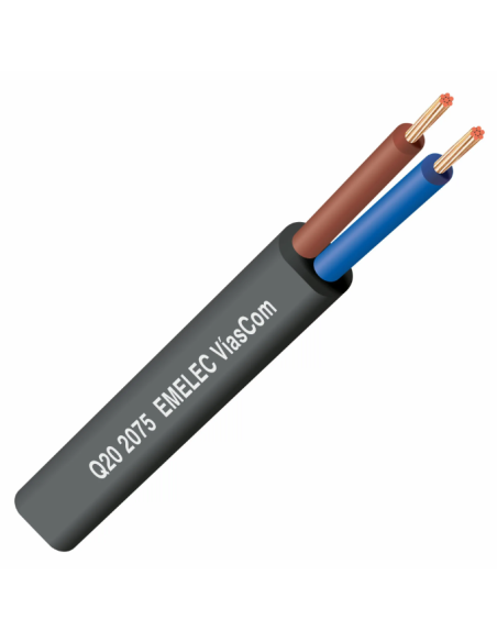 100MTS CABLE CORRIENTE 2X0.75mm² NEGRO