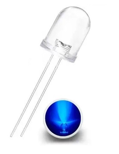 LED AZUL 10MM 2.5CD 3V TRANSPARENTE