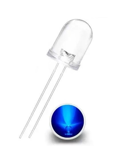 LED AZUL 10MM 2.5CD 3V TRANSPARENTE