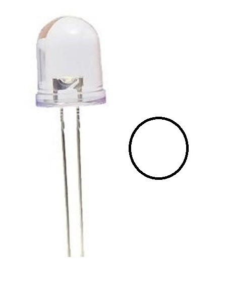 LED BLANCO 10MM 7CD 3V TRANSPARENTE