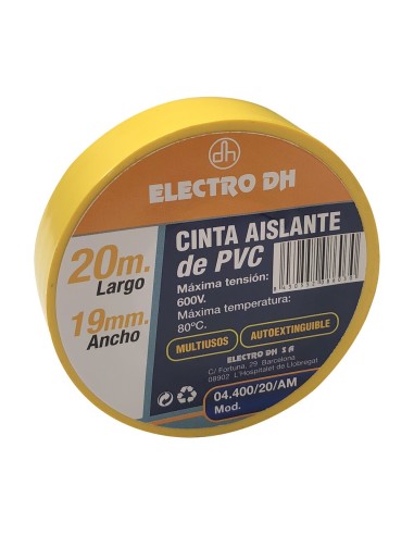 CINTA AISLANTE 19MM 20M AMARILLA