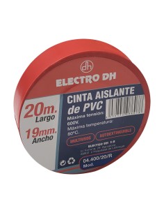 CINTA AISLANTE 19MM 20M ROJA