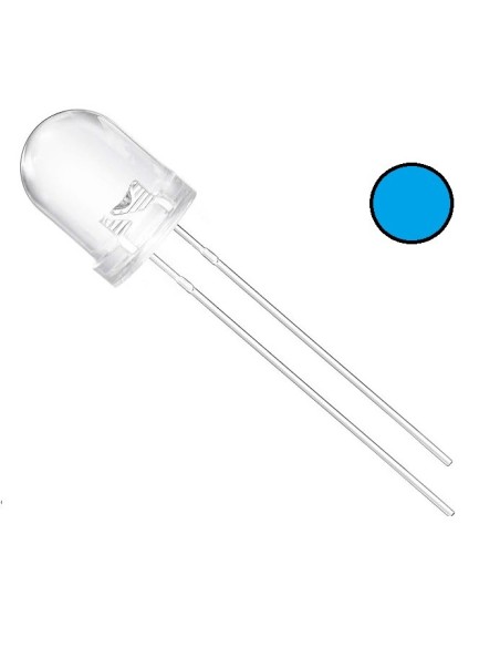 LED AZUL 8MM 4CD 3V TRANSPARENTE