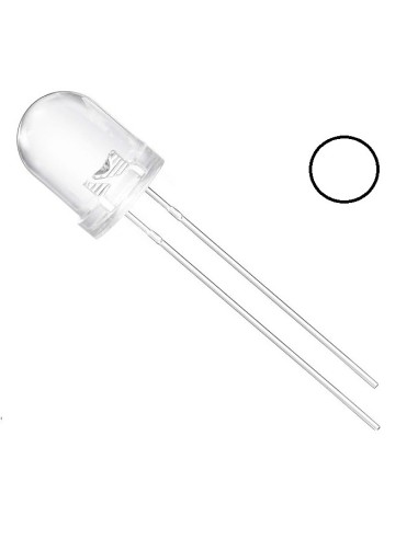 LED 8MM BLANCO 5CD 3V5 TRANSPARENTE
