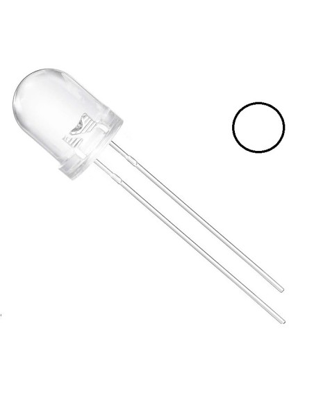 LED 8MM BLANCO 5CD 3V5 TRANSPARENTE