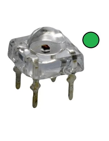 LED PIRAÑA 5MM VERDE 7.62X7.62 TRANSPARENTE