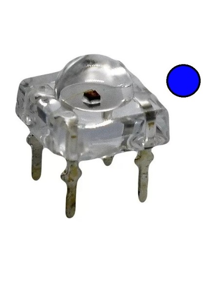 LED PIRAÑA AZUL 5MM 7.62X7.62 TRANSPARENTE