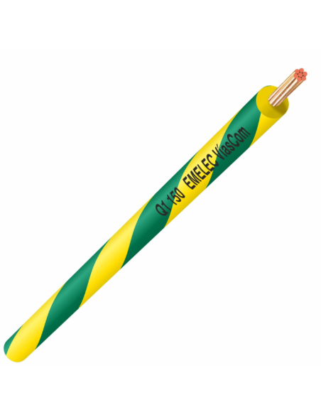 CABLE 1X1 mm² VERDE-AMARILLO MULTIFILAR FLEXIBLE 300-500V