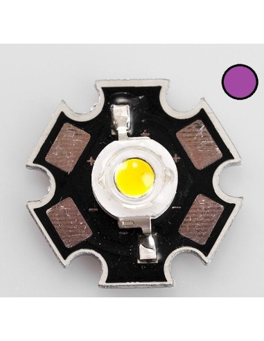 LED ULTRAVIOLETA 3W 3.3V 0.7A 390-410nm 130º