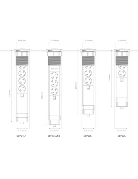 REGLETA OCULTA 3 TOMAS 2XUSB