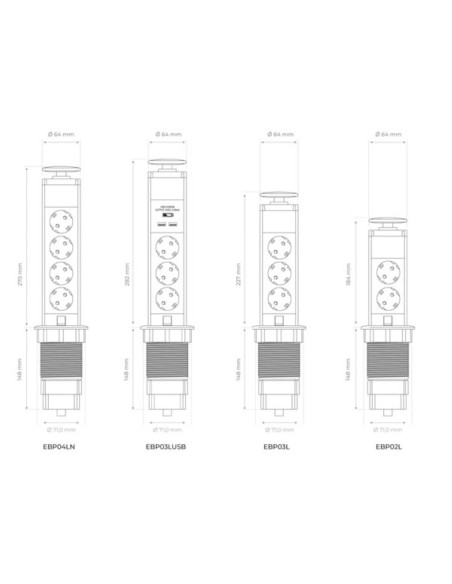 REGLETA OCULTA 3 TOMAS 2XUSB