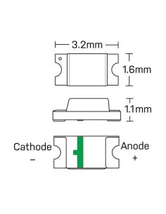 LED SMD 1206 BLANCO 0.6CD 3.5V 2