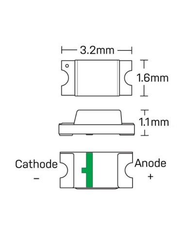 LED SMD 1206 BLANCO 0.6CD 3.5V