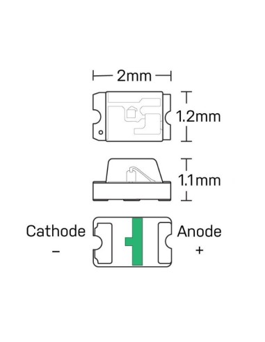LED SMD 0805 ROJO 2.2V