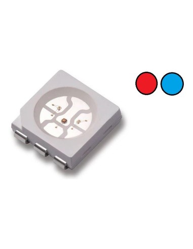 LED ROJO-AZUL SMD PLCC6 5x5mm 2.5V 3.3V 5-20mA