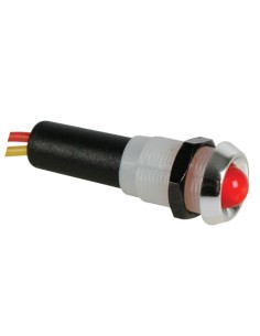 PILOTO LED CROMADO ROJO 12V