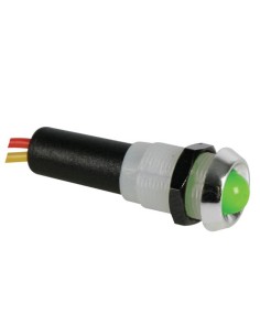 PILOTO LED CROMADO VERDE 24V