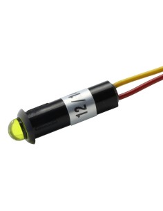 PILOTO LED AMBAR 12V CON CABLE