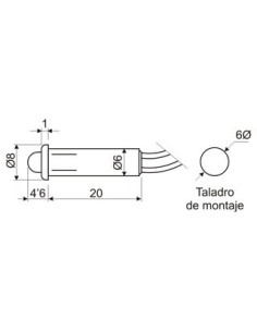 PILOTO LED AMBAR 220V CON CABLE 2