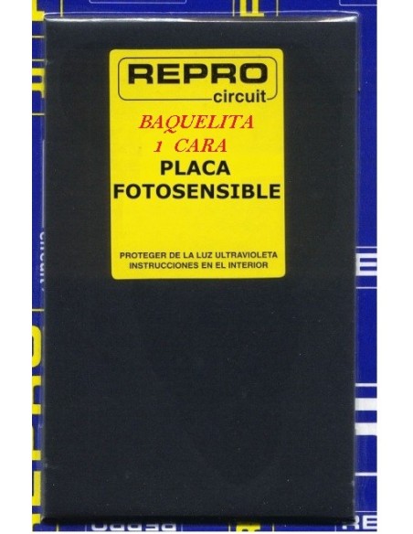 PLACA BAQUELITA FOTOSENSIBLE POSITIVA 1 CARA 140X240mm.