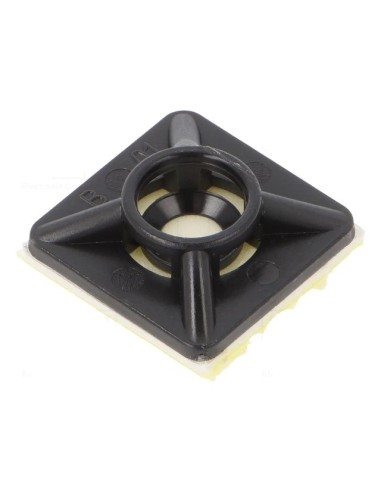 100 BASES ADHESIVAS NEGRAS 19X19mm PARA BRIDA