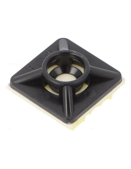 100 BASES ADHESIVAS NEGRAS 19X19mm PARA BRIDA