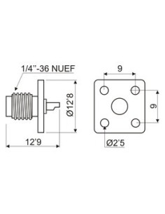 BASE SMA HEMBRA PANEL 4 TORNILLOS 2