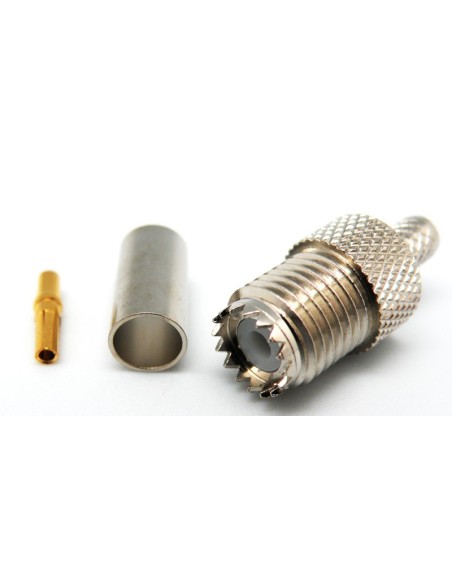 CONECTOR MINI UHF HEMBRA RG-58 CRIMPAR