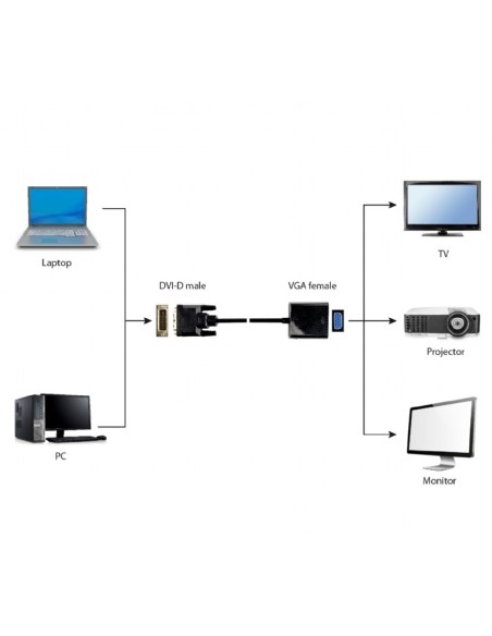 Adaptador DVI-D / VGA M/H
