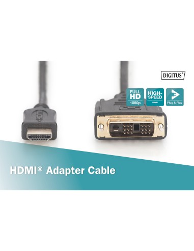 CABLE DVI(18+1) MACHO a HDMI MACHO,5.0m, Full HD.