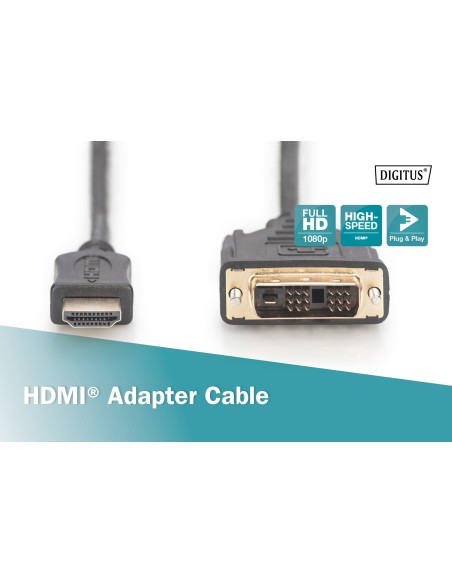 CABLE DVI(18+1) MACHO a HDMI MACHO,5.0m, Full HD.