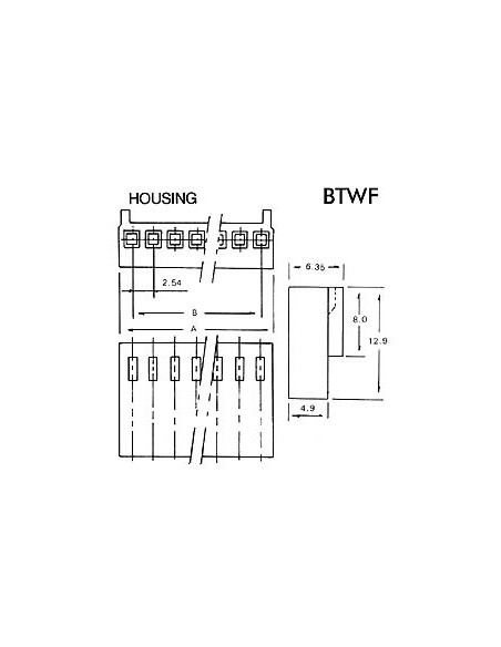 CONECTOR AEREO HEMBRA CON CABLE DE 2 CTS 2'54
