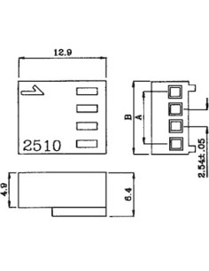 CONECTOR AEREO HEMBRA DE 2 CTS 2'54 2