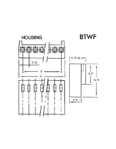CONECTOR AEREO HEMBRA CON CABLE DE 4 CTS 2'54 2