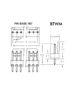 CONECTOR MACHO PCB DE 10 CTS 2'54 2