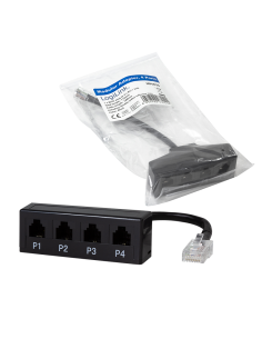 Adaptador modular de 1 RJ45 Macho a 4 RJ11 Hembra