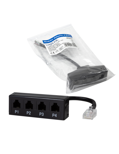 Adaptador modular de 1 RJ45 Macho a 4 RJ11 Hembra