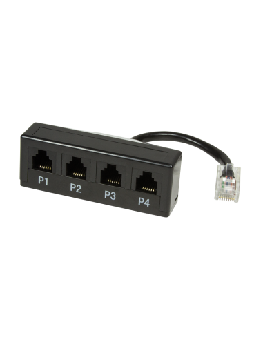 Adaptador modular de 1 RJ45 Macho a 4 RJ11 Hembra