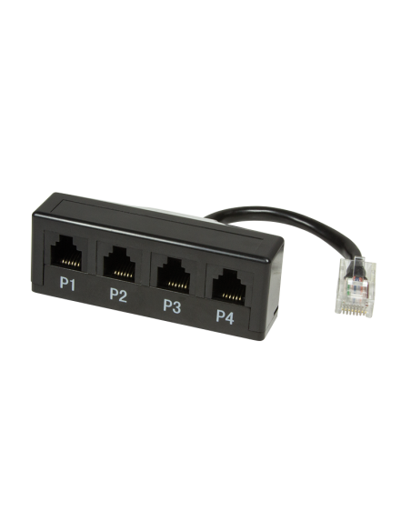 Adaptador modular de 1 RJ45 Macho a 4 RJ11 Hembra