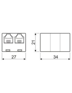 ADAPTADOR 3 RJ45 H/H CAT.3 2