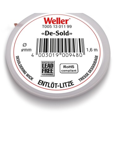 CINTA-MALLA PARA DESOLDAR 2.0mm Ø 1.6MTS